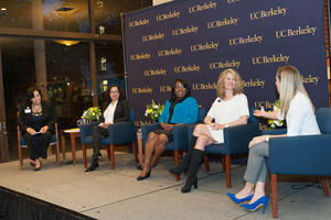 Cloey Hewlett moderates the CAA Alumnae Career Advancement Panel