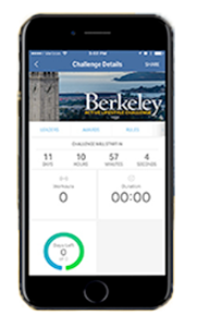 Berkeley Active Lifestyle Challenge summary screen shown via the mobile app