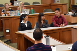 Students working on the "Coffee for a Cause" case study in class